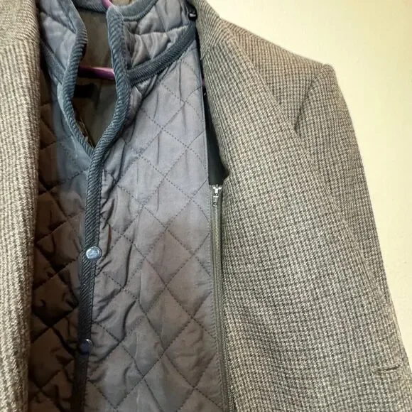 THE KOOPLES SPORT Sport Coat with Zip Out Waistcoat EU52 (US42) Small Plaid Navy - Picture 7 of 13